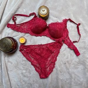 Rosy lace bra 36C